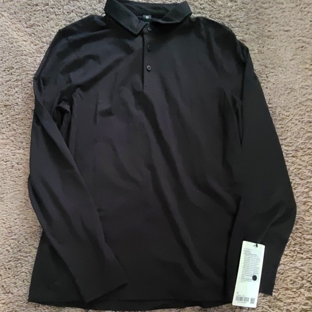 Mens Lululemon long sleeve black polo